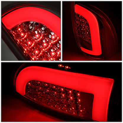 FAROS TRASEROS 05-15 TOYOTA TACOMA - RED L-BAR - 3D - LED - CHROME / CLEAR