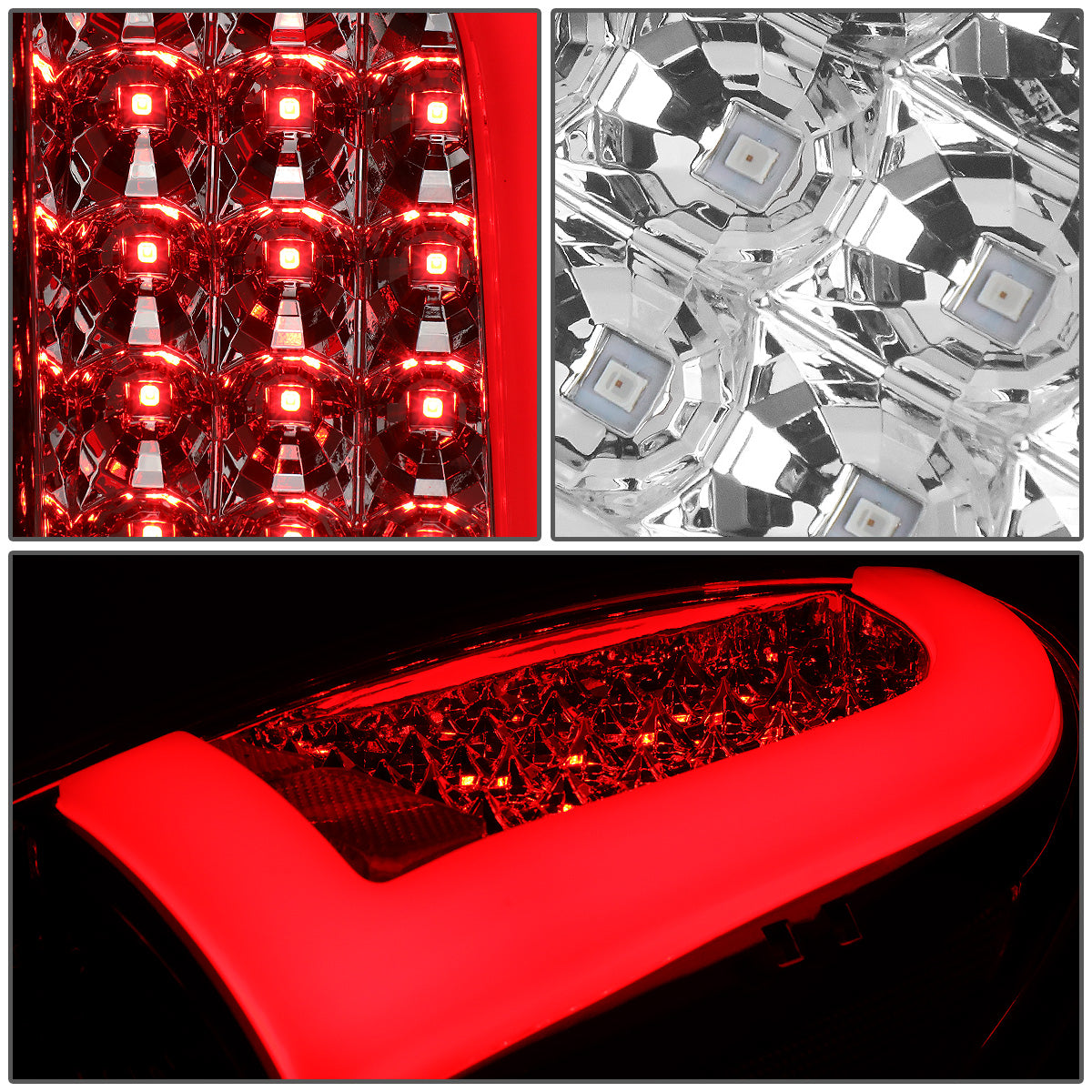 FAROS TRASEROS 05-15 TOYOTA TACOMA - RED L-BAR - 3D - LED - CHROME / CLEAR