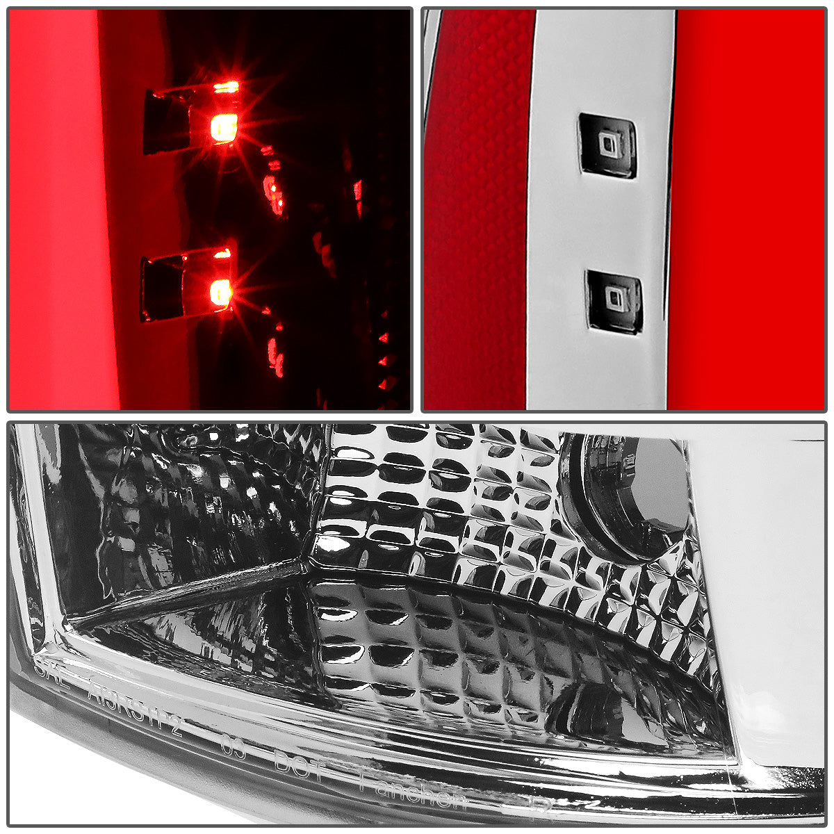 FAROS TRASEROS 05-15 TOYOTA TACOMA - RED L-BAR - 3D - LED - CHROME / CLEAR