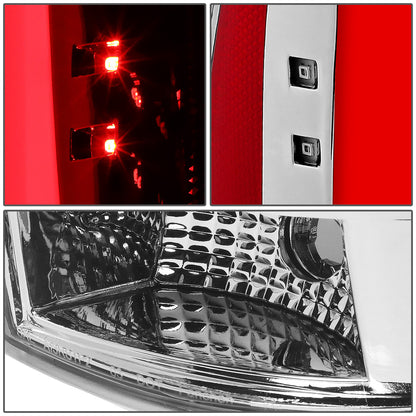 FAROS TRASEROS 05-15 TOYOTA TACOMA - RED L-BAR - 3D - LED - CHROME / CLEAR