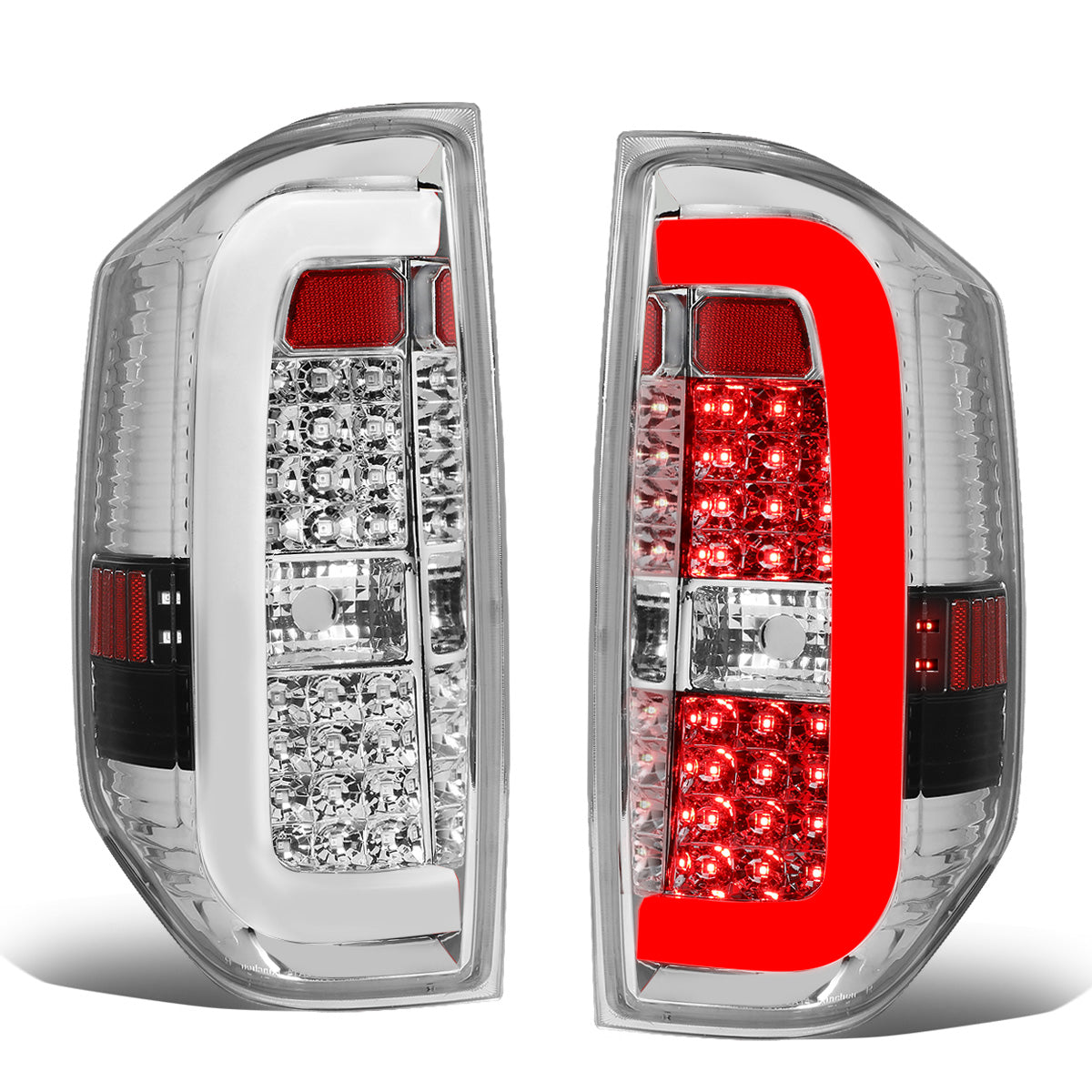 FAROS TRASEROS 14-18 TOYOTA TUNDRA - TUBE BAR - 3D - LED - CHROME / CLEAR