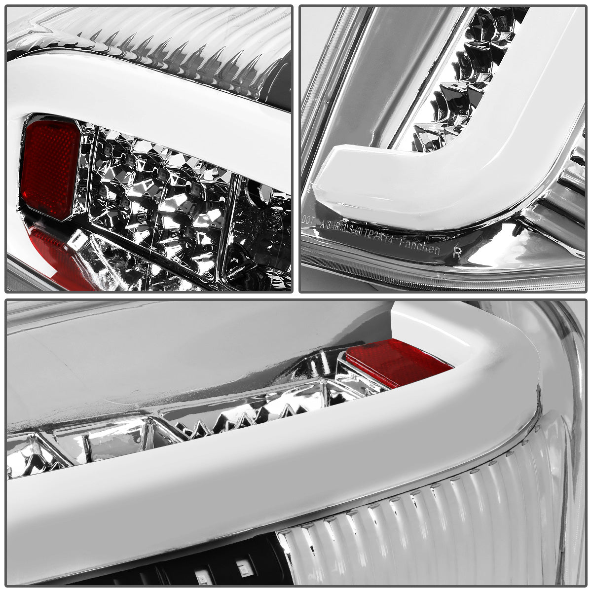 FAROS TRASEROS 14-18 TOYOTA TUNDRA - TUBE BAR - 3D - LED - CHROME / CLEAR