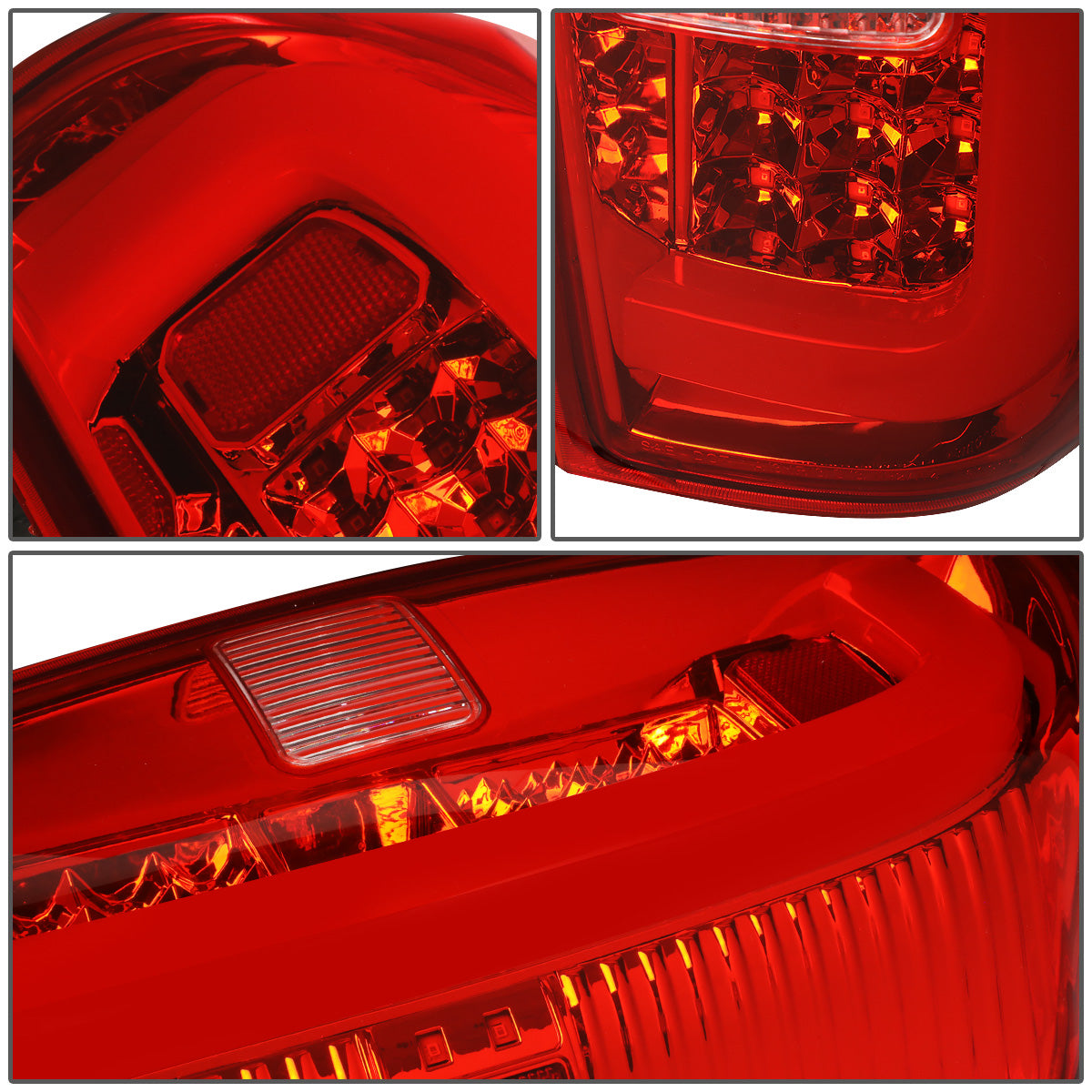 FAROS TRASEROS 14-18 TOYOTA TUNDRA - TUBE BAR - 3D - LED - CHROME / RED