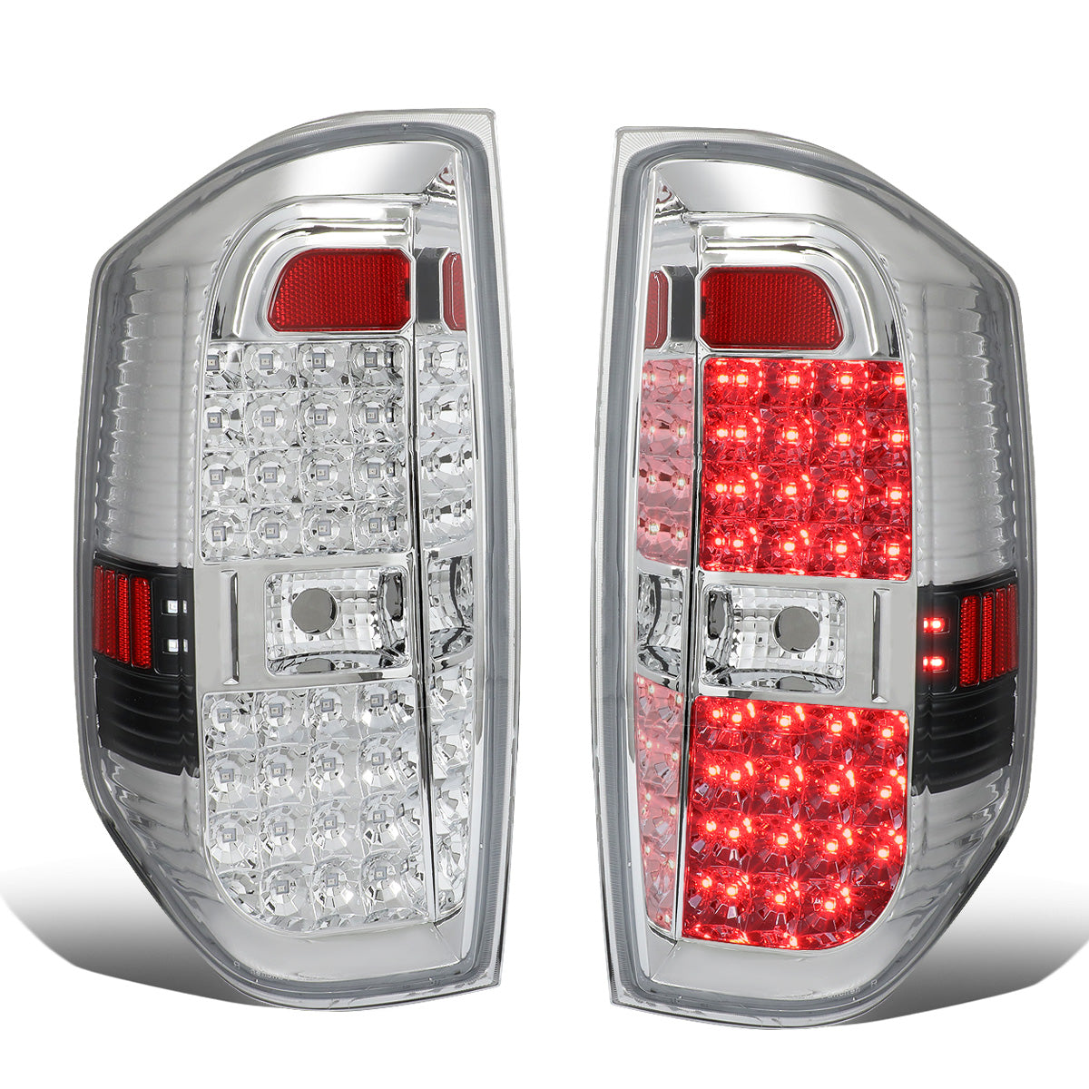 FAROS TRASEROS 14-18 TOYOTA TUNDRA - FULL LED - CHROME / CLEAR