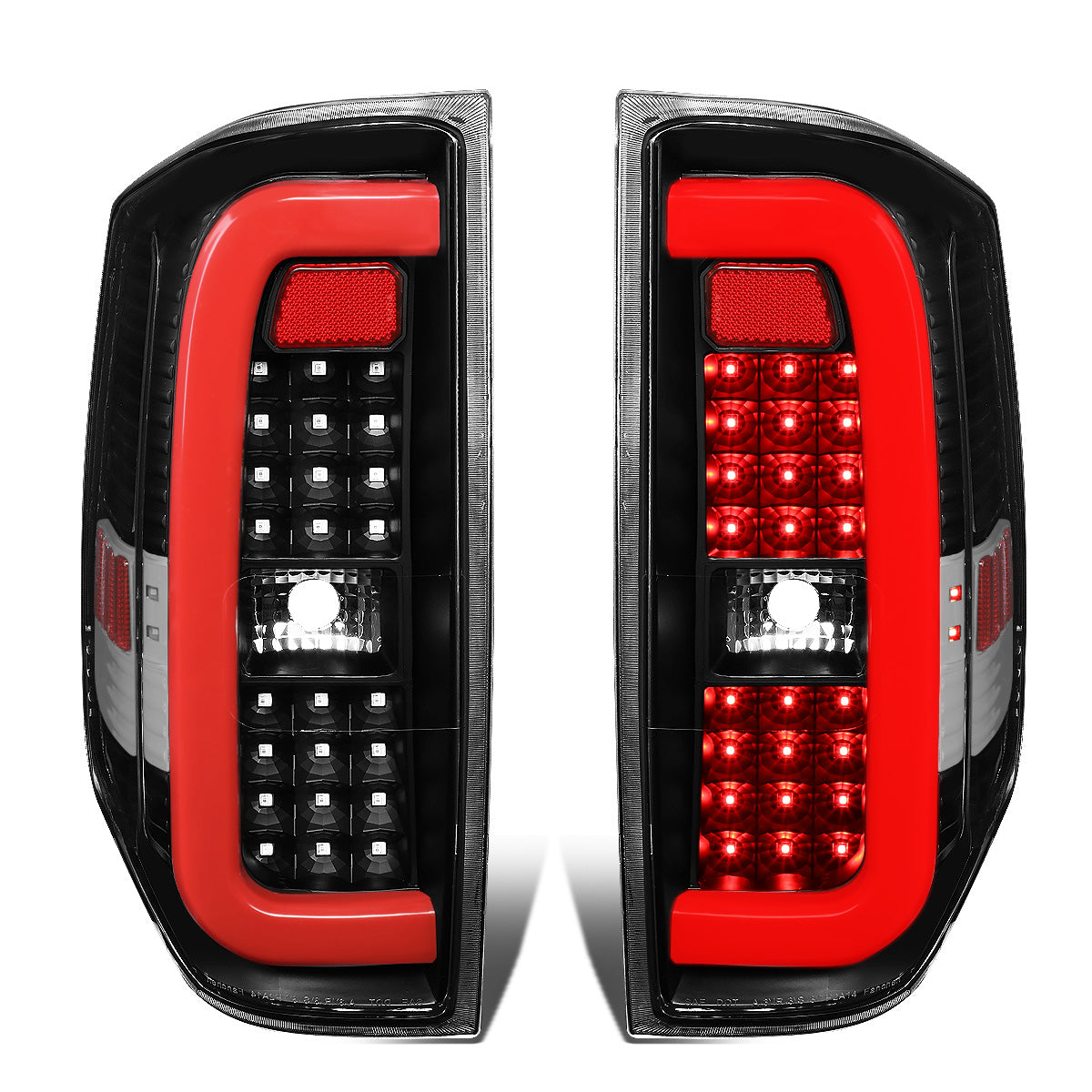 FAROS TRASEROS 14-18 TOYOTA TUNDRA - TUBE BAR - 3D - RED LED - BLACK / CLEAR