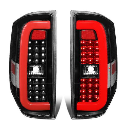 FAROS TRASEROS 14-18 TOYOTA TUNDRA - TUBE BAR - 3D - RED LED - BLACK / CLEAR