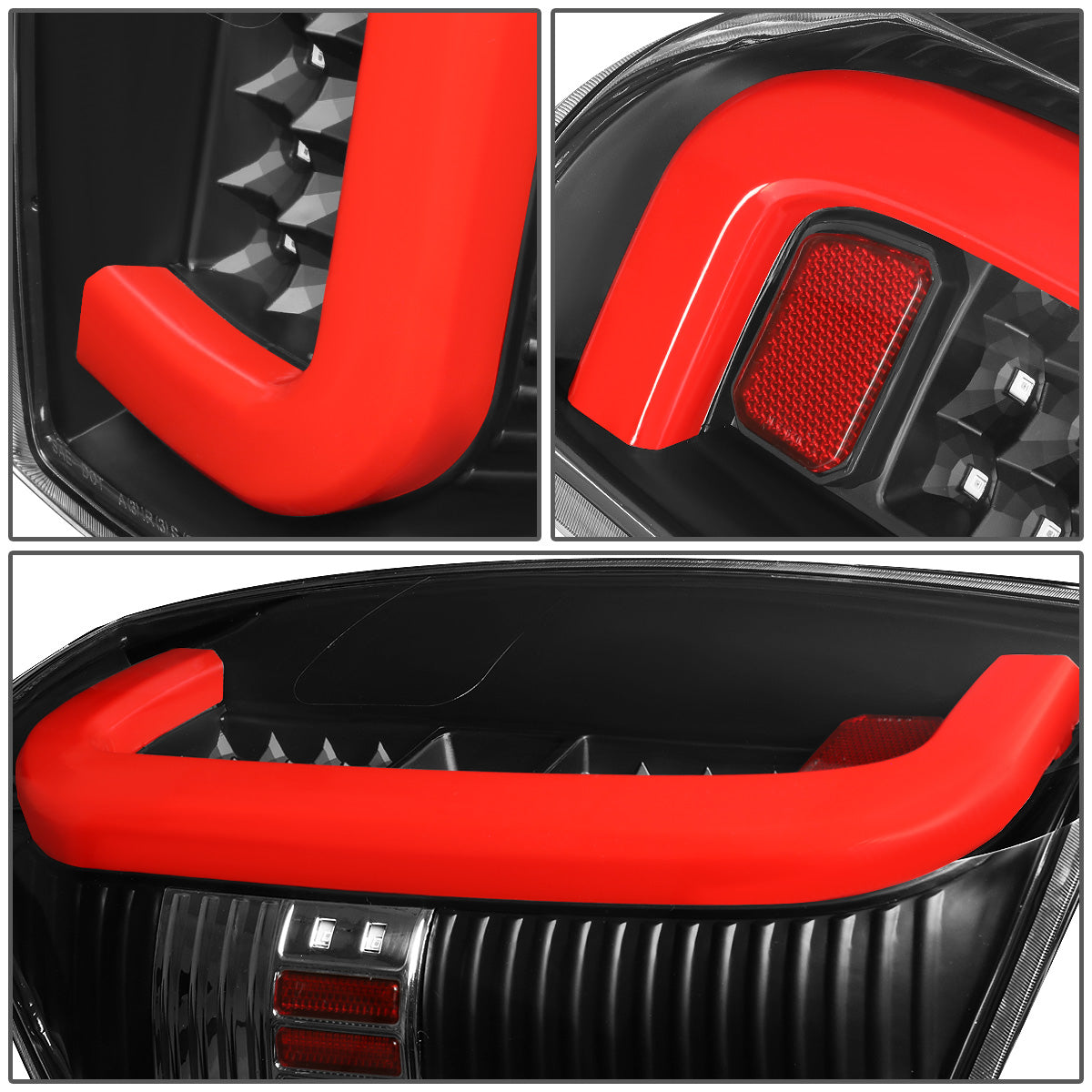FAROS TRASEROS 14-18 TOYOTA TUNDRA - TUBE BAR - 3D - RED LED - BLACK / CLEAR