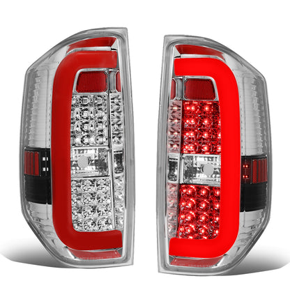 FAROS TRASEROS 14-18 TOYOTA TUNDRA - TUBE BAR - 3D - RED LED - CHROME / CLEAR