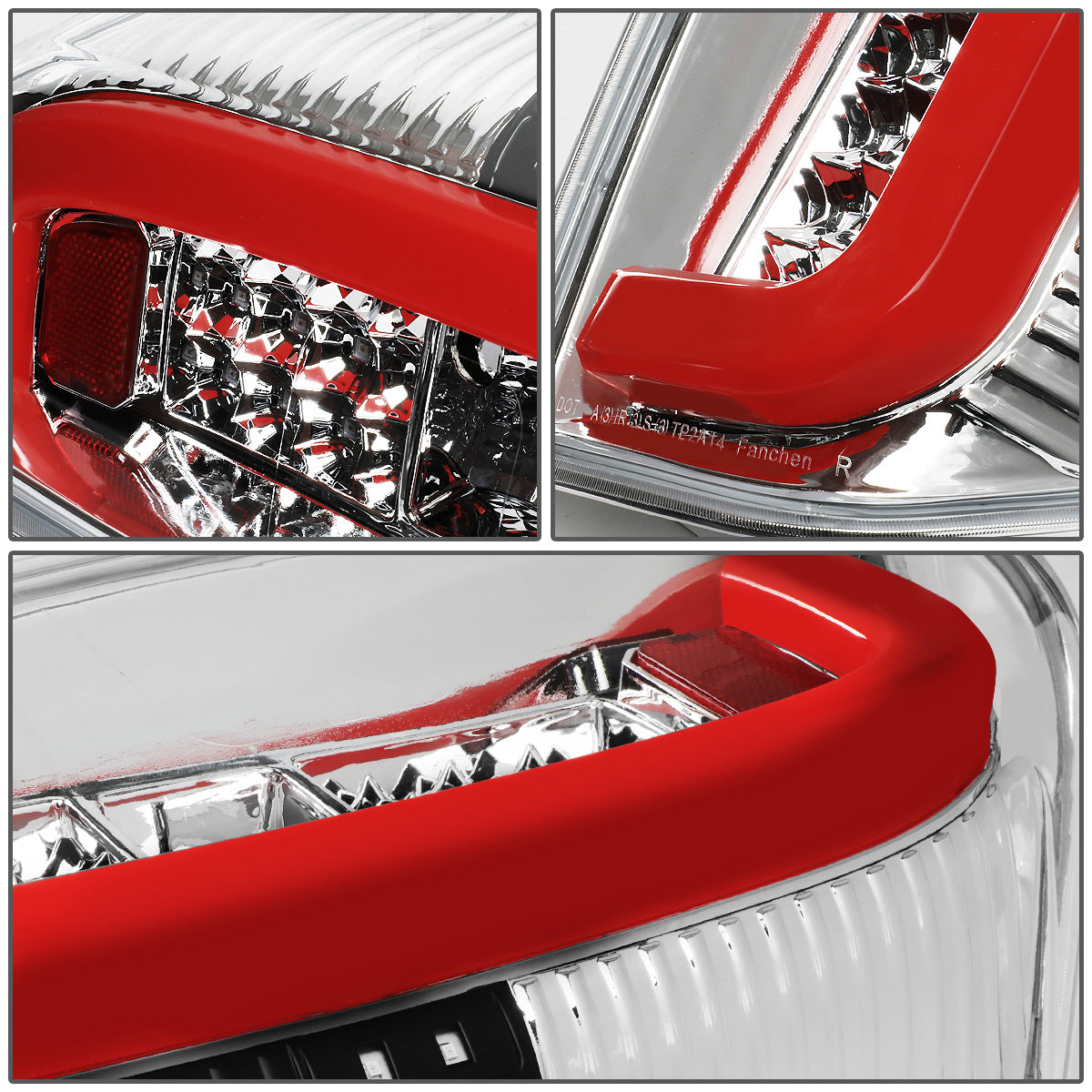 FAROS TRASEROS 14-18 TOYOTA TUNDRA - TUBE BAR - 3D - RED LED - CHROME / CLEAR