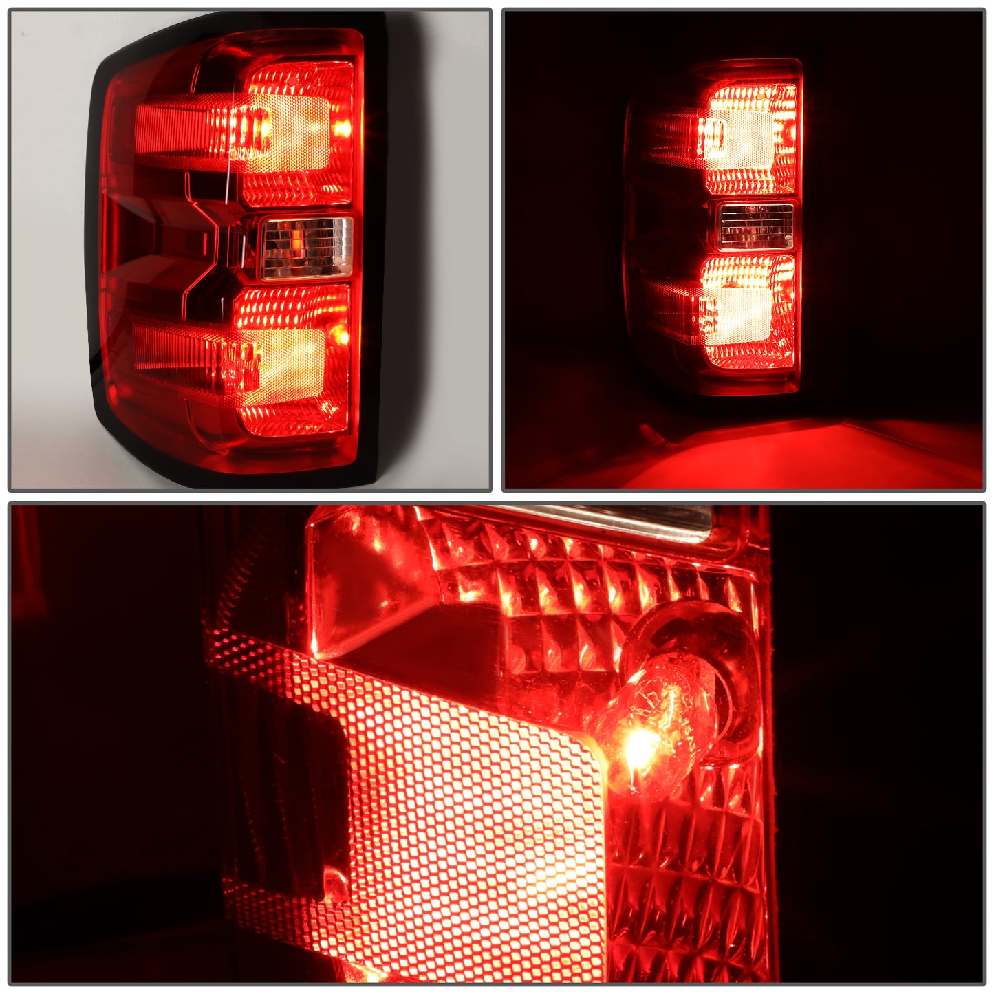 FAROS TRASEROS 14-18 CHEVY SILVERADO 1500 / 15-19 CHEVY SILVERADO 2500HD, SILVERADO 3500HD, GMC SIERRA 3500HD W/ DUALLY WHEELS / 2019 CHEVY SILVERADO 1500LD - FITS MODELS WITHOUT FACTORY LED TAIL LIGHTS -14-15 MODELS MUST REUSE ORIGINAL WIRING HARNESS -