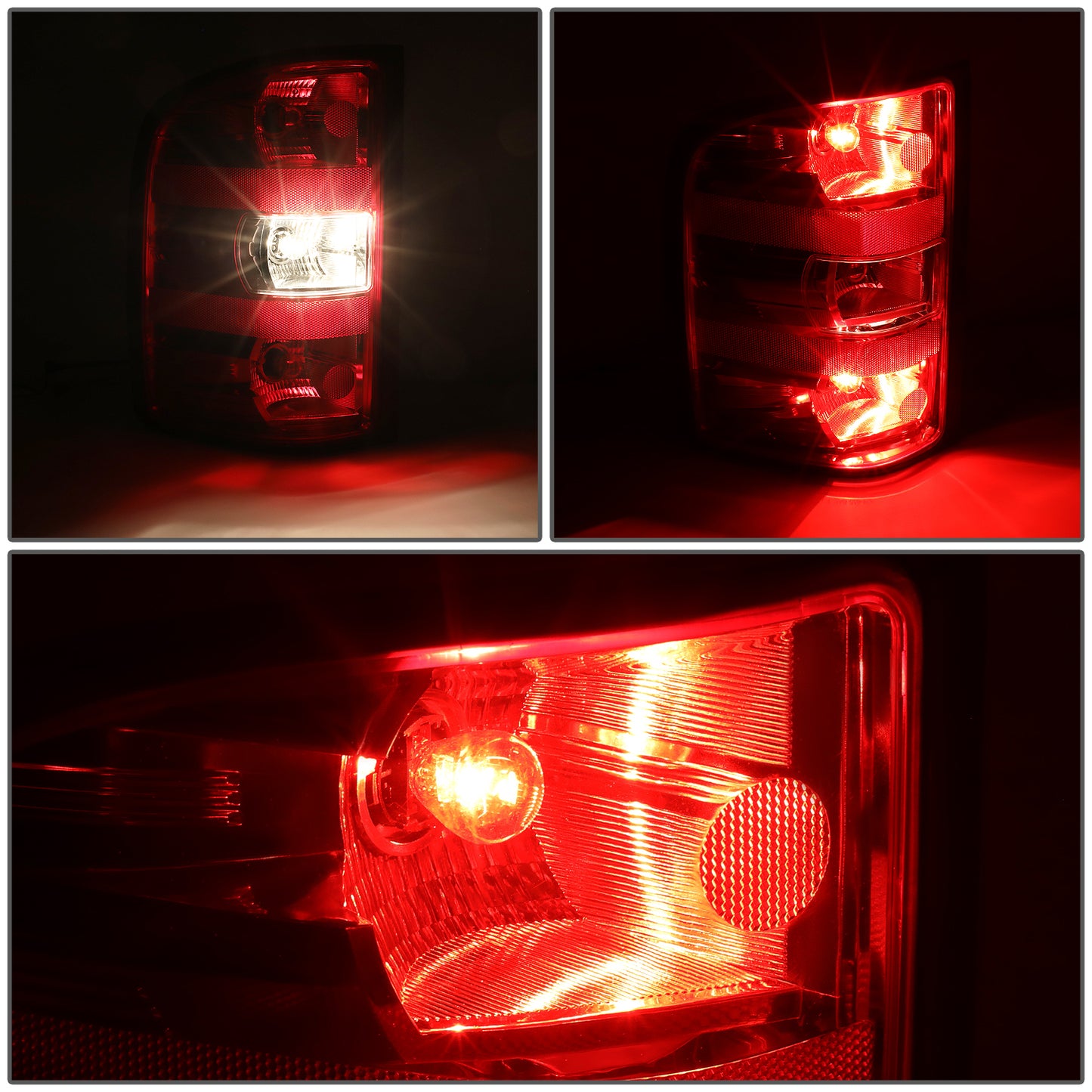 FAROS TRASEROS 07-13 CHEVY SILVERADO - RED+CLEAR - LEFT