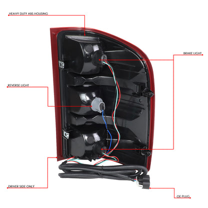 FAROS TRASEROS 07-13 CHEVY SILVERADO - RED+CLEAR - LEFT
