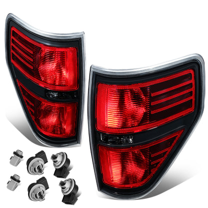 FAROS TRASEROS 09-14 FORD F-150 - BLACK/RED