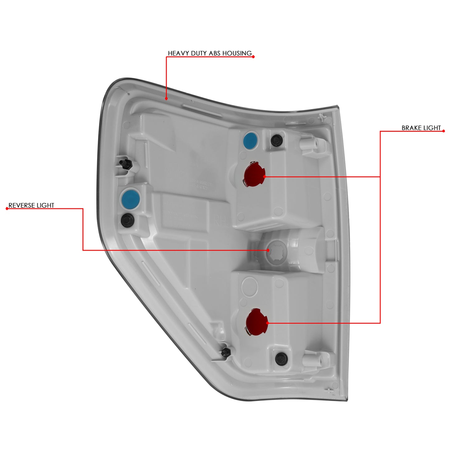 FAROS TRASEROS 09-14 FORD F-150 - LEFT - CHROME/RED