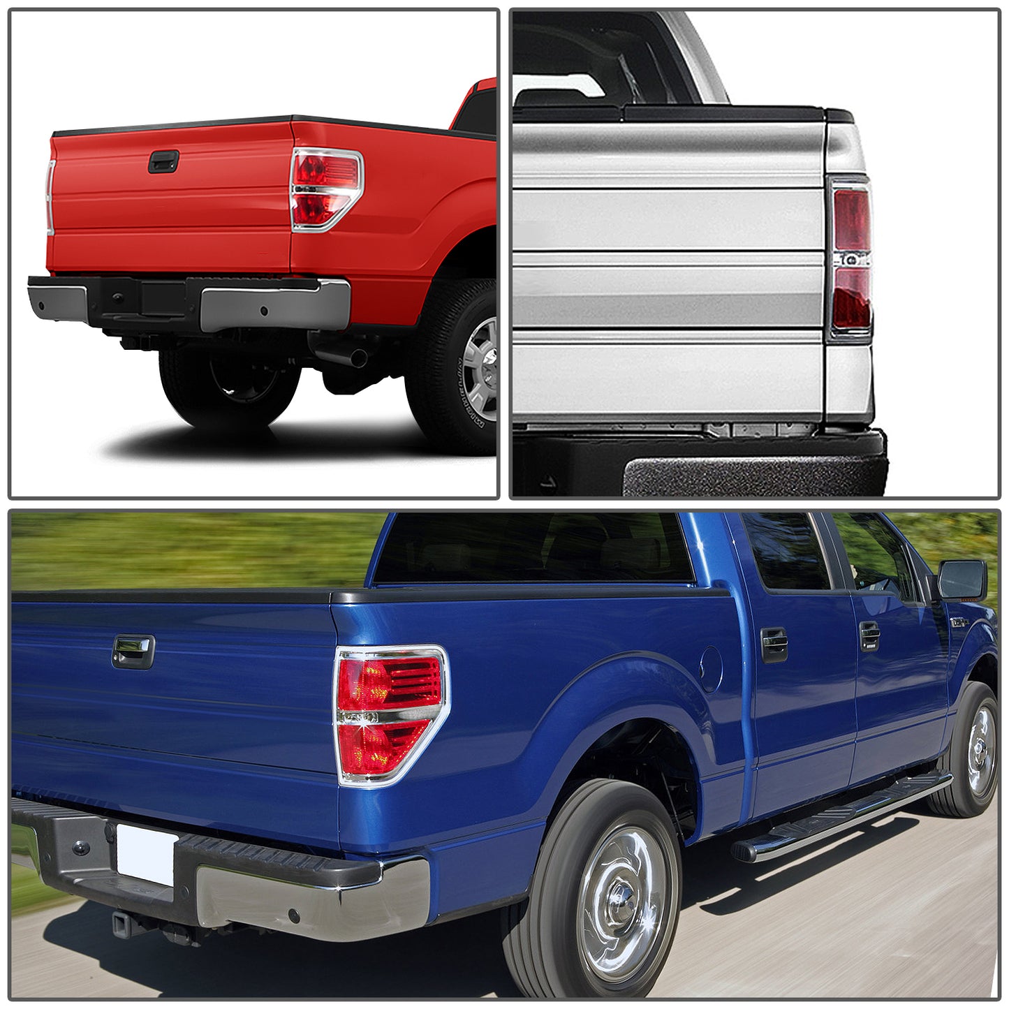 FAROS TRASEROS 09-14 FORD F-150 - LEFT - CHROME/RED