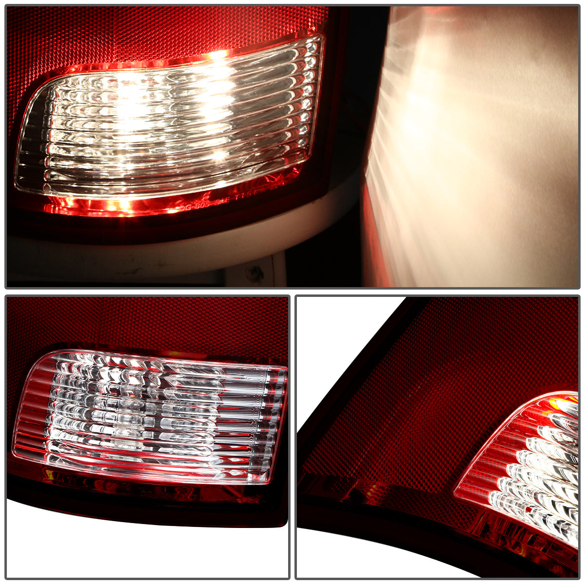 FAROS TRASEROS 09-10 DODGE RAM 1500 / 2010 RAM 2500, 3500 / 11-18 RAM 1500, 2500, 3500 / 19-22 RAM 1500 CLASSIC - FITS MODELS WITH FACTORY HALOGEN TAIL LIGHTS ONLY - DOES NOT FIT MODELS WITH FACTORY LED TAIL LIGHTS - LED - PAIR - DARK RED