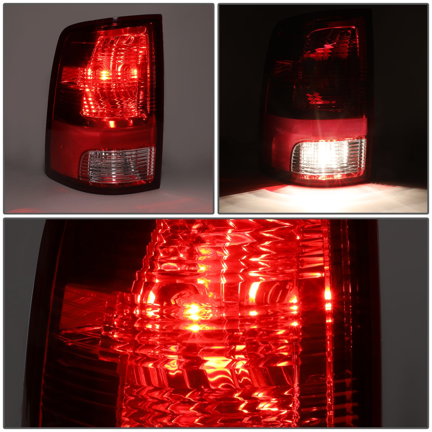 FAROS TRASEROS 09-10 DODGE RAM 1500 / 2010 RAM 2500, 3500 / 11-18 RAM 1500, 2500, 3500 / 19-22 RAM 1500 CLASSIC - FITS MODELS WITH FACTORY HALOGEN TAIL LIGHTS ONLY - DOES NOT FIT MODELS WITH FACTORY LED TAIL LIGHTS - LED - LEFT - RED