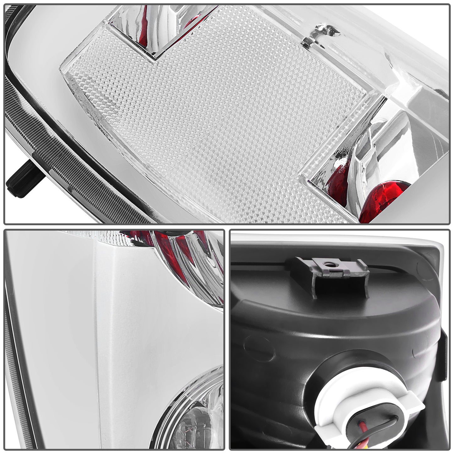 FAROS TRASEROS 04-12 CHEVY COLORADO, GMC CANYON,CHROME/CLEAR LENS,WITH RED BULB,NO WIRE