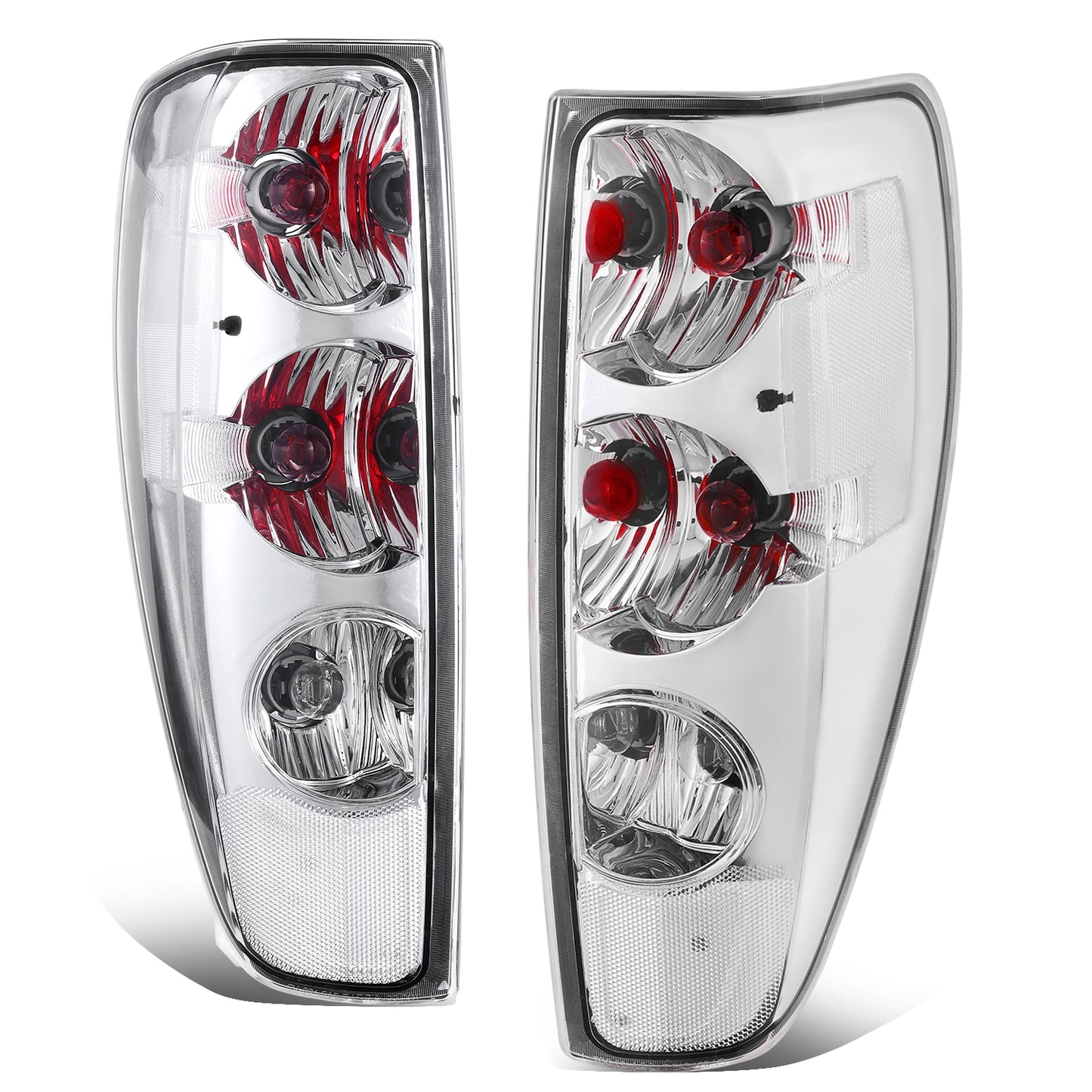 FAROS TRASEROS 04-12 CHEVY COLORADO, GMC CANYON,CHROME/CLEAR LENS,WITH RED BULB,NO WIRE