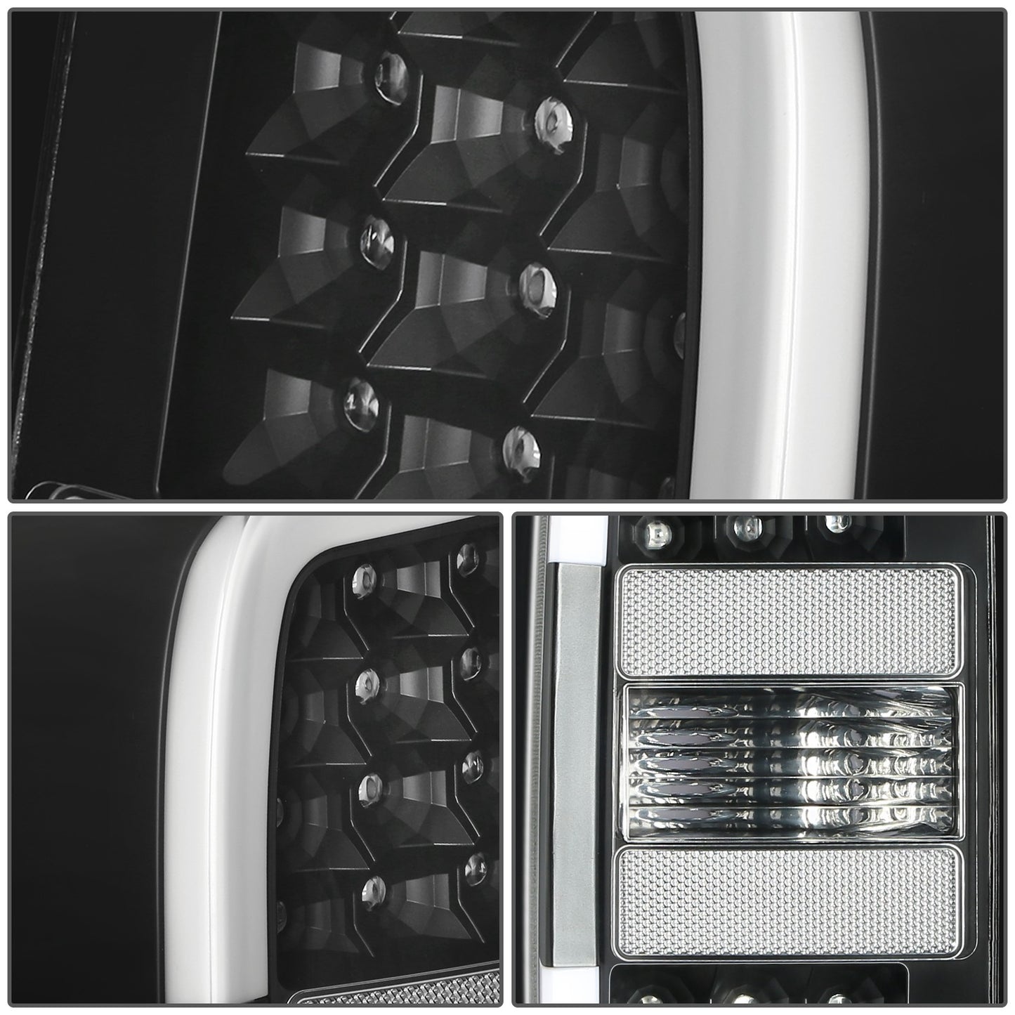 FAROS TRASEROS 15-22 CHEVY COLORADO - BLACK LED TAIL LIGHTS BRAKE LAMPS - LED LIGHT TUBE REPLACEMENT - DRIVER & PASSENGER - FULL CLEAR LENS