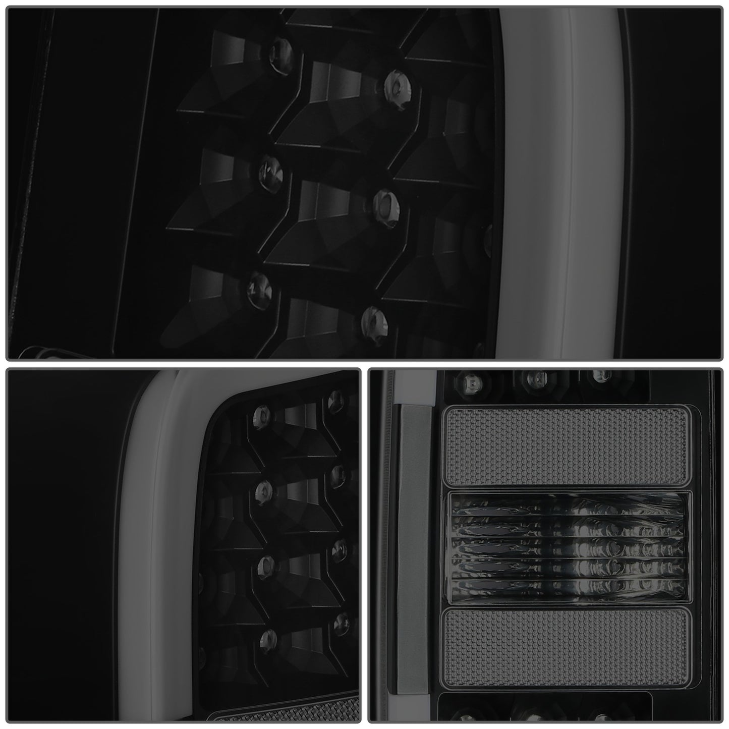 FAROS TRASEROS 15-22 CHEVY COLORADO - BLACK LED TAIL LIGHTS BRAKE LAMPS - W/LED LIGHT TUBE REPLACEMENT - DRIVER & PASSENGER - SMOKE+CLEAR LENS
