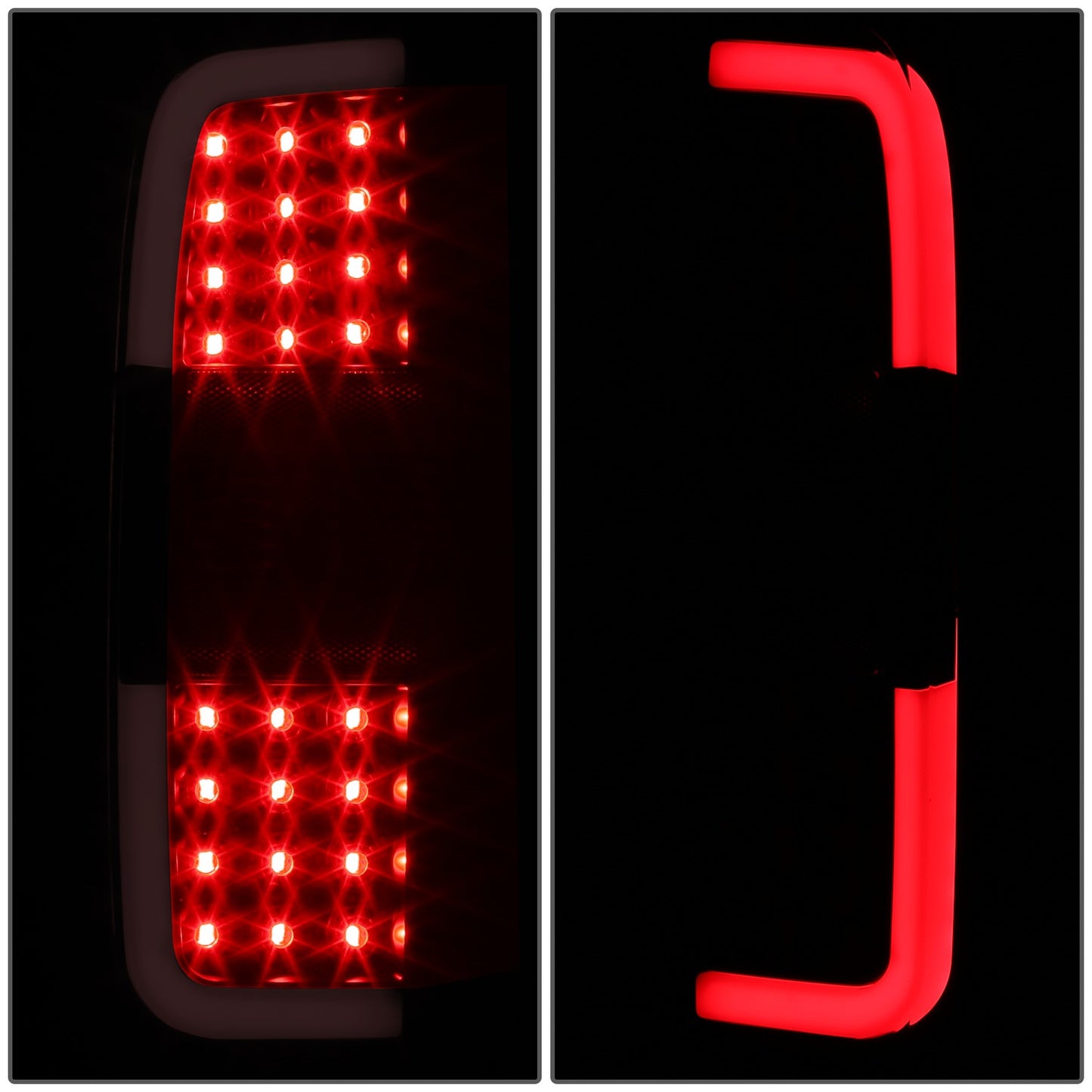 FAROS TRASEROS 15-22 CHEVY COLORADO - BLACK LED TAIL LIGHTS BRAKE LAMPS - W/LED LIGHT TUBE REPLACEMENT - DRIVER & PASSENGER - SMOKE+CLEAR LENS