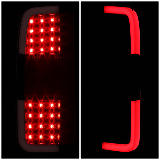 FAROS TRASEROS 15-22 CHEVY COLORADO - BLACK LED TAIL LIGHTS BRAKE LAMPS - W/LED LIGHT TUBE REPLACEMENT - DRIVER & PASSENGER - SMOKE+CLEAR LENS