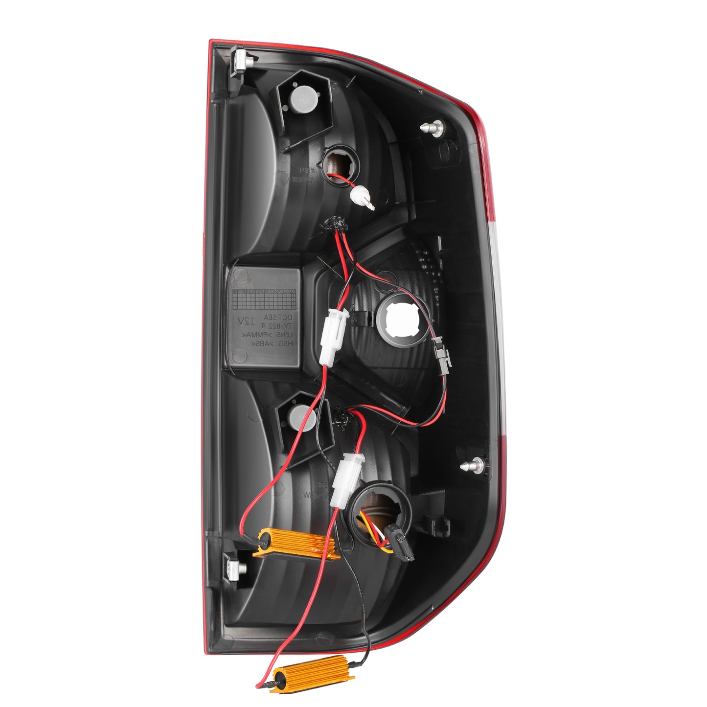 FAROS TRASEROS 14-21 TOYOTA TUNDRA PICKUP - BLACK HOUSING - LED TUBE TAIL LIGHTS BRAKE LAMPS SET REPLACEMENT - LEFT+RIGHT - RED+CLEAR LENS
