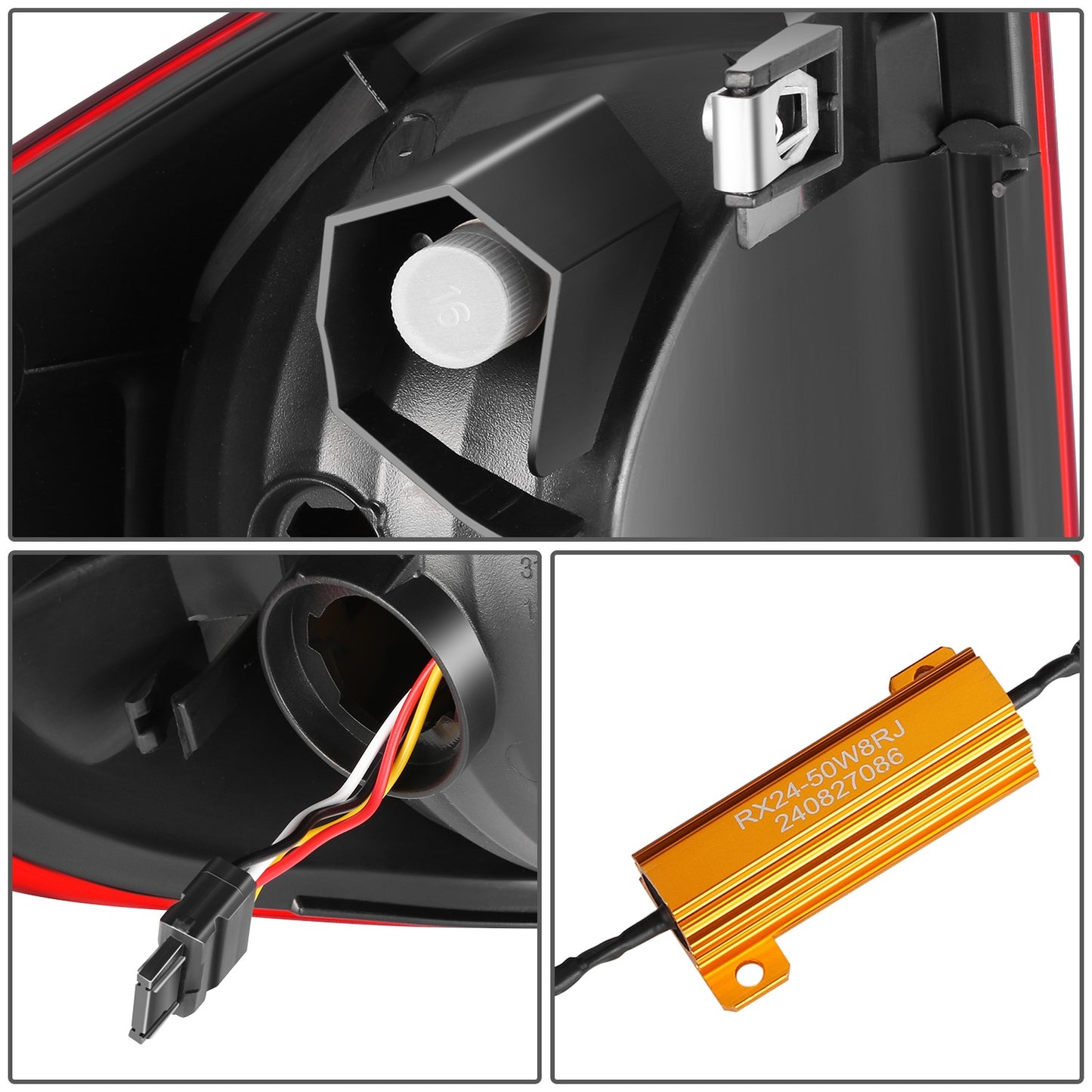 FAROS TRASEROS 14-21 TOYOTA TUNDRA PICKUP - BLACK HOUSING - LED TUBE TAIL LIGHTS BRAKE LAMPS SET REPLACEMENT - LEFT+RIGHT - RED+CLEAR LENS