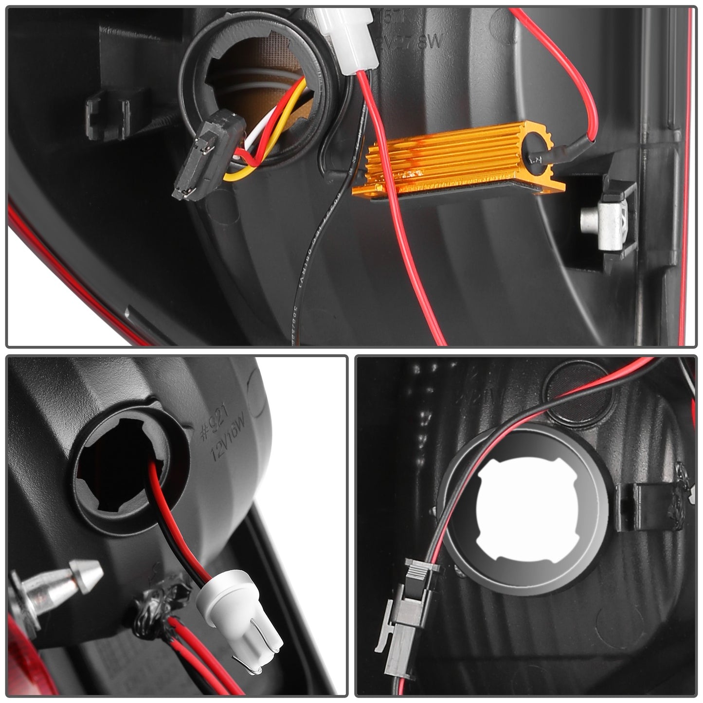 FAROS TRASEROS 14-21 TOYOTA TUNDRA PICKUP - BLACK HOUSING - LED TUBE TAIL LIGHTS BRAKE LAMPS SET REPLACEMENT - LEFT+RIGHT - RED+CLEAR LENS