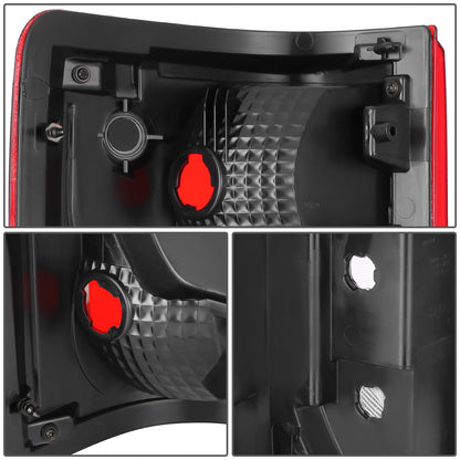 FAROS TRASEROS 20-22 FORD F-250 SUPER DUTY / 20-22 FORD F-350 SUPER DUTY / 20-22 FORD F-450 SUPER DUTY - FITS MODELS WITH HALOGEN TAIL LAMPS WITHOUT BLIND SPOT DETECTION - WT21W REVERSE / 3157 SIDE MARKER / 3157 TAIL LAMP / 3157 BRAKE - OE STYLE - RED -