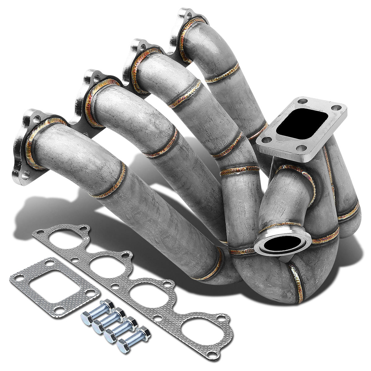 TURBO MANIFOLD TURBO MANIFOLD - SS - HONDA B-SERIES TOP-MOUNT - T3 FLANGE - 60MM V-BAND WASTEGATE - NON-POLISHED