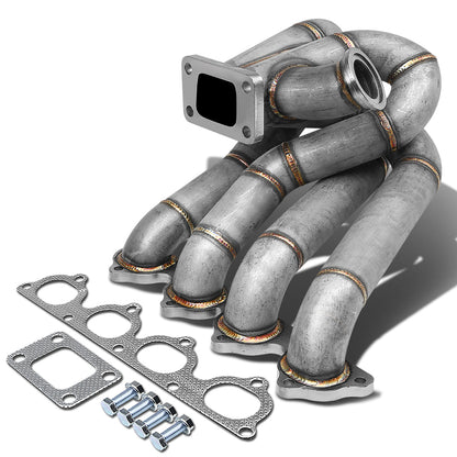 TURBO MANIFOLD TURBO MANIFOLD - SS - HONDA B-SERIES TOP-MOUNT - T3 FLANGE - 60MM V-BAND WASTEGATE - NON-POLISHED