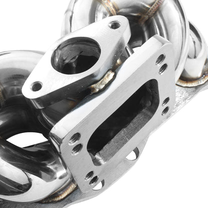 TURBO MANIFOLD TURBO MANIFOLD - SS - 89-98 NISSAN 240SX S13 / S14 CA18 - TOP MOUNT - T3 FLANGE - 35 / 38MM WG - I5-6