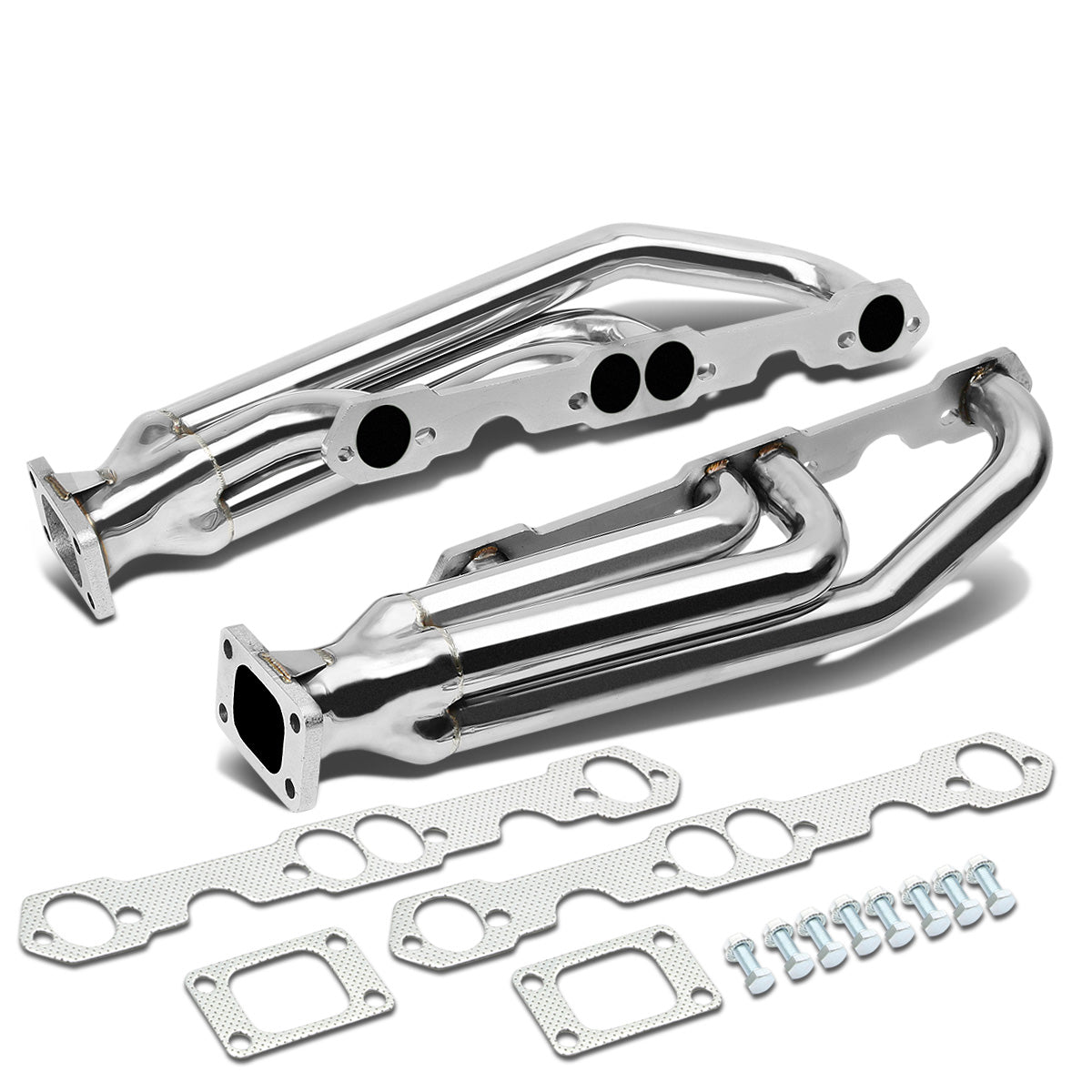 TURBO MANIFOLD TURBO MANIFOLD - SS - CHEVY SBC - TOP MOUNT - TWIN TURBO - T3 FLANGE - I6-6 / I5-5