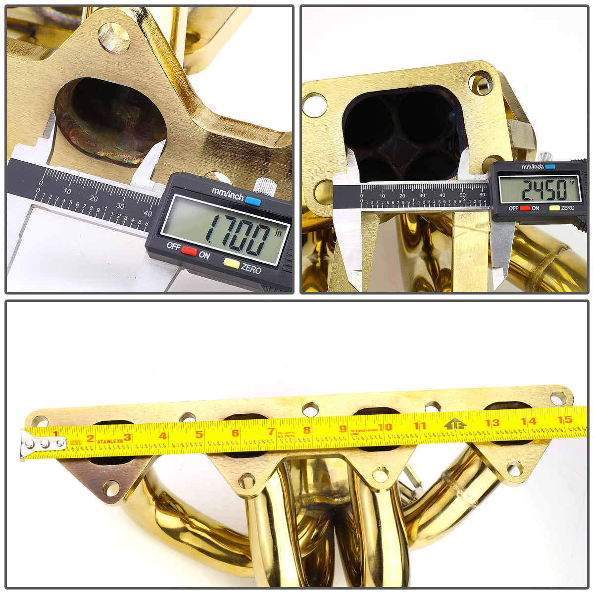 TURBO MANIFOLD TURBO MANIFOLD - SS - 92-96 HONDA PRELUDE W/ H23 ENGINES - T3 - 38MM WASTEGATE PORT - 42MM OD PRIMARY PIPING