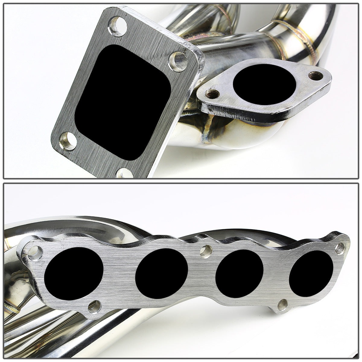 TURBO MANIFOLD TURBO MANIFOLD - STAINLESS - HONDA K-SERIES K20 SIDE MOUNT TURBO MANIFOLD - T3 FLANGE - 35 / 38MM WG