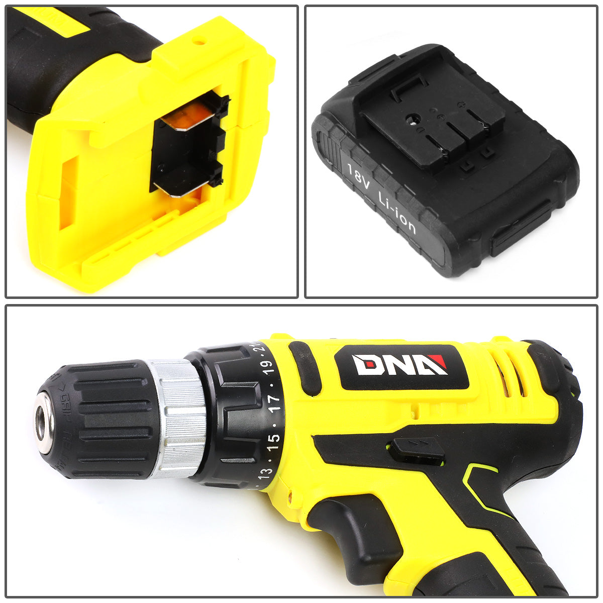 HERRAMIENTAS 46PCS - W/ CORDLESS DRILL - BLACK / YELLOW