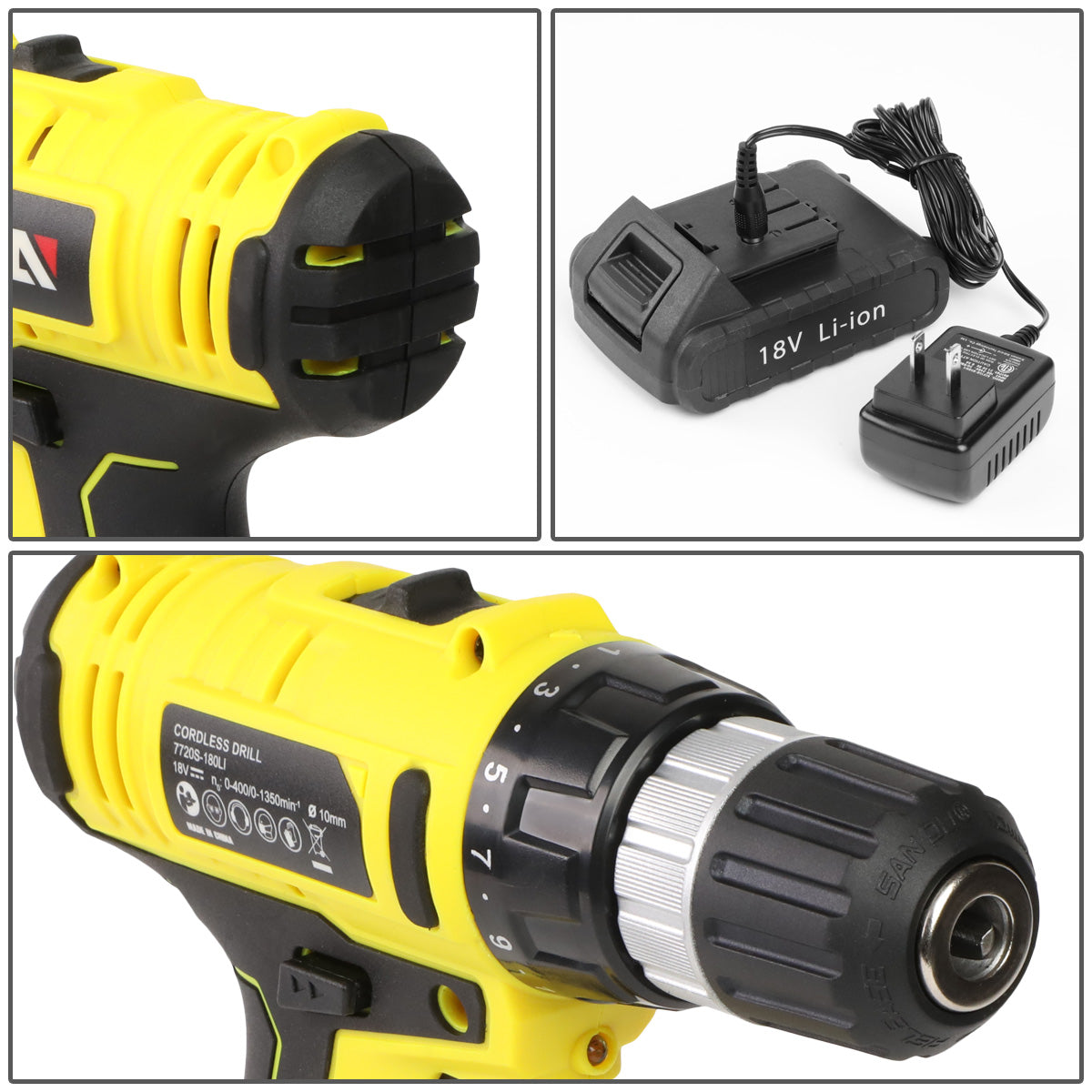 HERRAMIENTAS 46PCS - W/ CORDLESS DRILL - BLACK / YELLOW