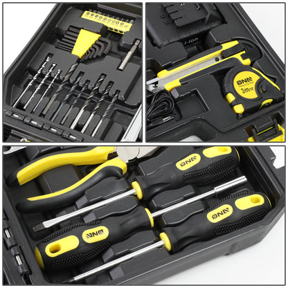 HERRAMIENTAS 46PCS - W/ CORDLESS DRILL - BLACK / YELLOW