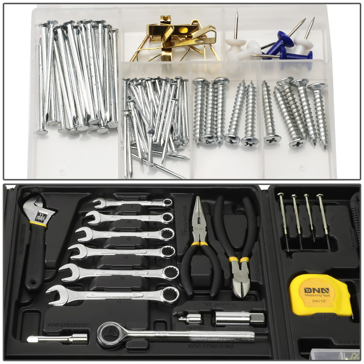 HERRAMIENTAS 160PCS - HOME REPAIR KIT - BLACK / YELLOW
