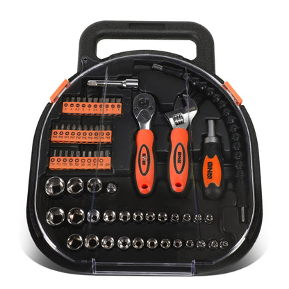 HERRAMIENTAS 64PCS - CHROME VANADIUM STEEL - BLACK / ORANGE