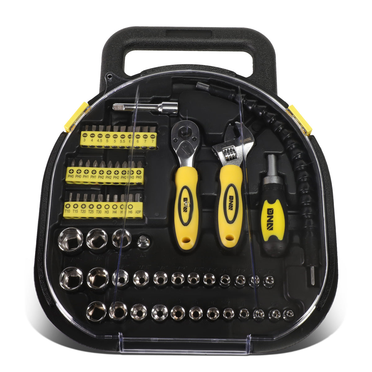 HERRAMIENTAS 64PCS - CHROME VANADIUM STEEL - BLACK / YELLOW