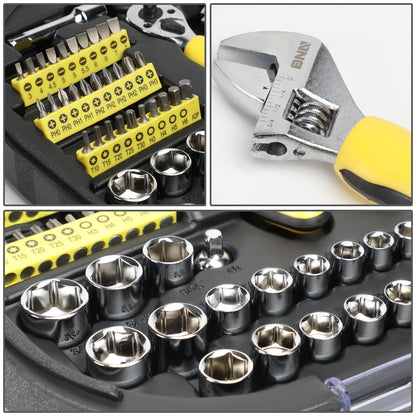 HERRAMIENTAS 64PCS - CHROME VANADIUM STEEL - BLACK / YELLOW