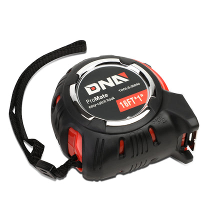 HERRAMIENTAS DNA LOGO - 16FT - 1" - PUSH BUTTON - BLACK / RED
