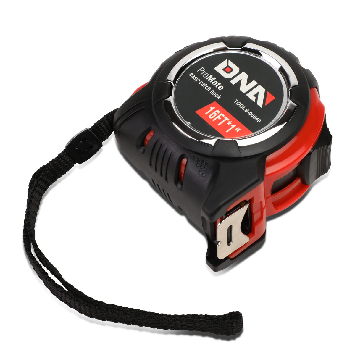 HERRAMIENTAS DNA LOGO - 16FT - 1" - PUSH BUTTON - BLACK / RED