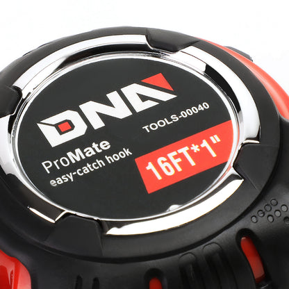 HERRAMIENTAS DNA LOGO - 16FT - 1" - PUSH BUTTON - BLACK / RED