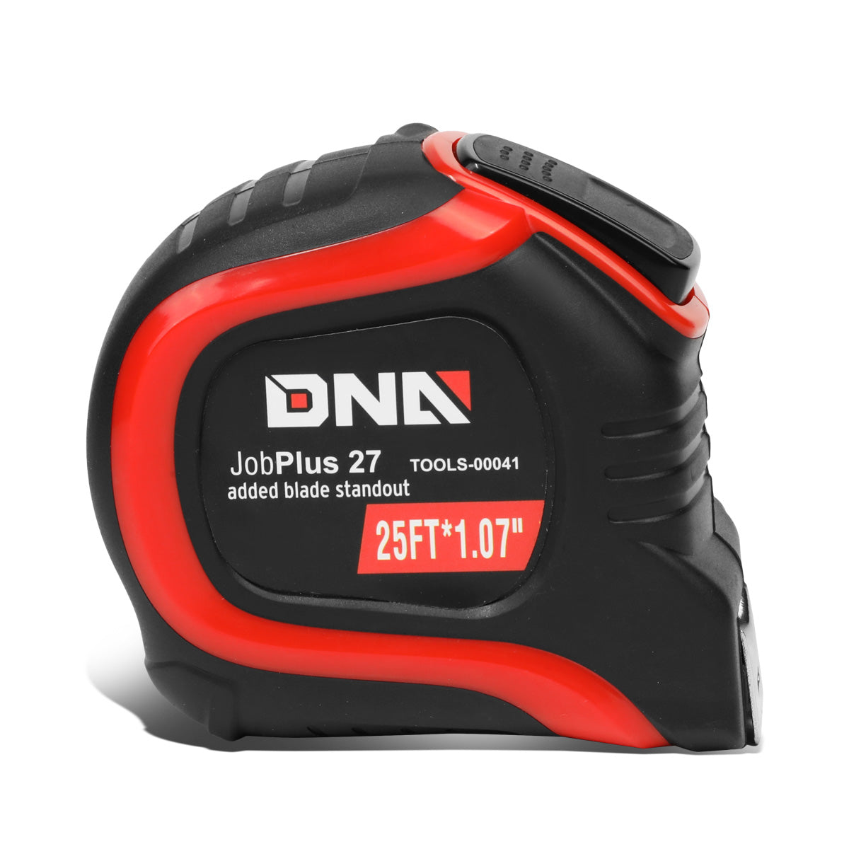 HERRAMIENTAS DNA LOGO - 25FT - 1.07" - PUSH BUTTON - BLACK / RED
