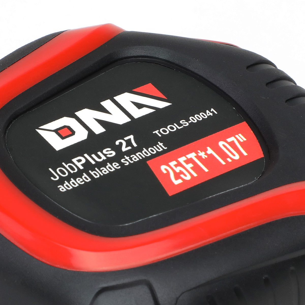 HERRAMIENTAS DNA LOGO - 25FT - 1.07" - PUSH BUTTON - BLACK / RED