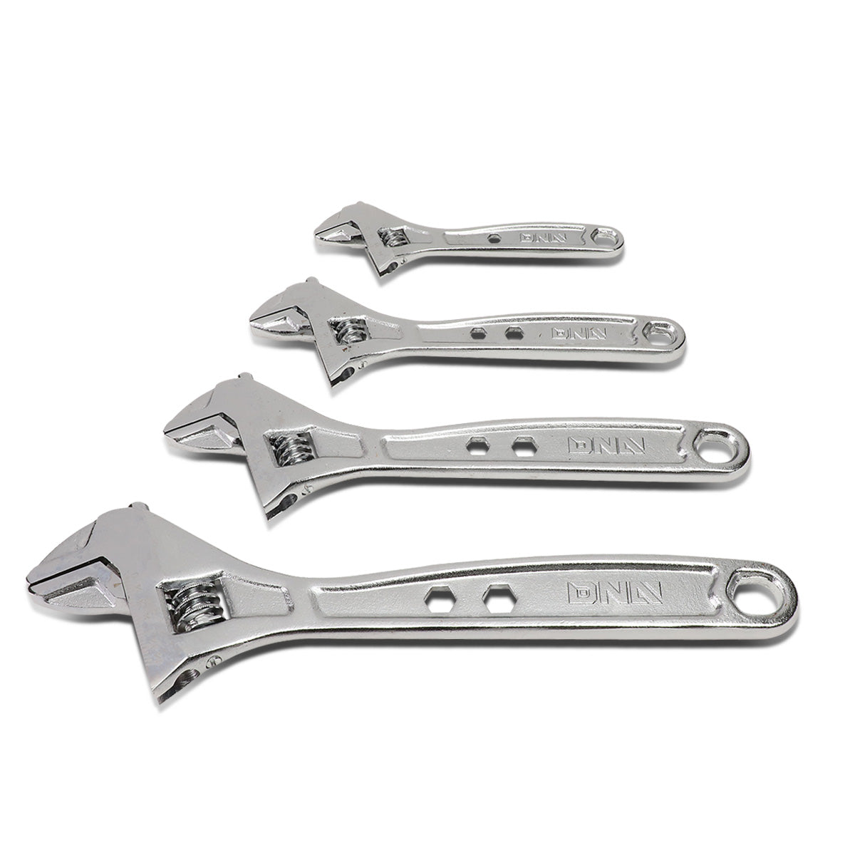HERRAMIENTAS DNA LOGO - 4PC - 6" WRENCH, 8" WRENCH, 10" WRENCH, 12" WRENCH - 3/4", 1", 1-1/4", 1-1/2" JAW OPENING - CHROME VANADIUM STEEL